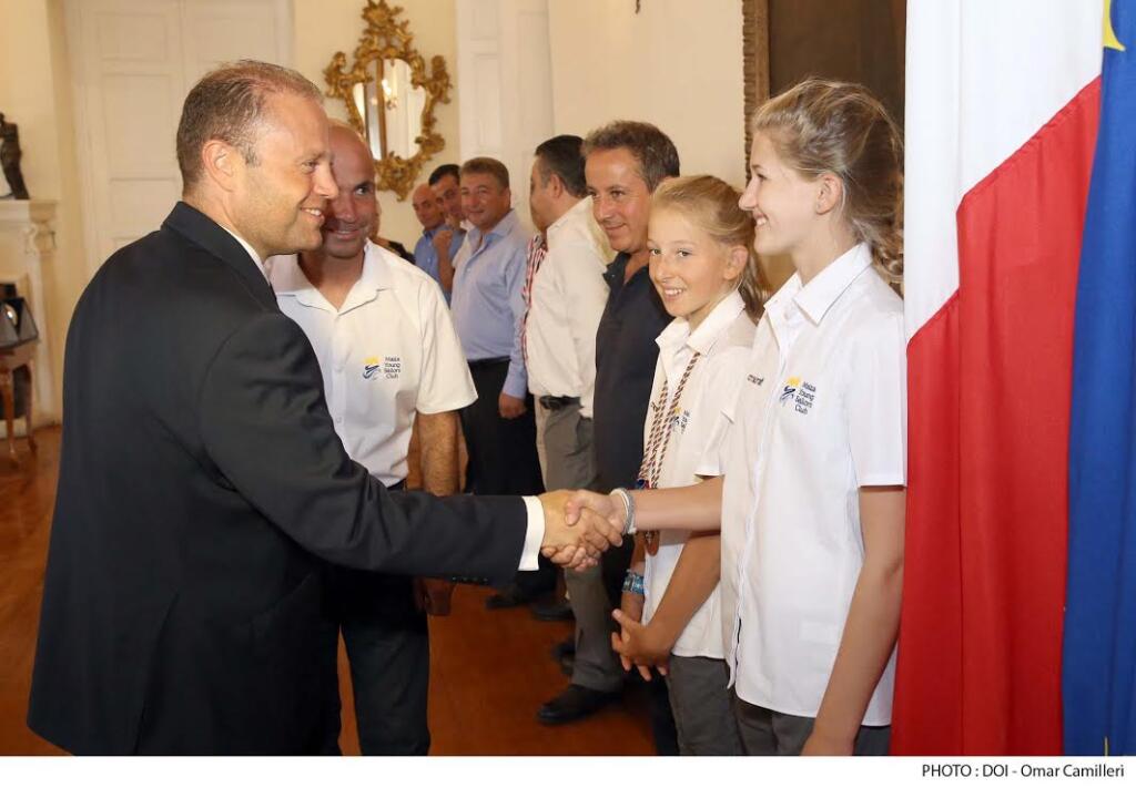 Prime Minister Joseph Muscat receives a courtesy visit by local athletes